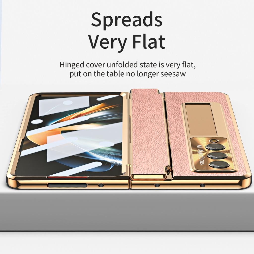 Anti -Drop Full Protection Leather Folding Case For Samsung Galaxy Z Fold 4 5g Fold4 Fold3 Fold 3 Zfold4 Front Glass Film Coque
