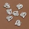 50pcs Hollow Heart Shape Pendant Vintage Alloy Pendant for Jewelry Making DIY Necklace Accessories
