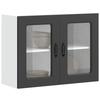 VidaXL Kitchen Wall Cabinet with Glass Door Kalmar Black, Kitchen Wall Unit, Wall Cabinets with Doors, 853608