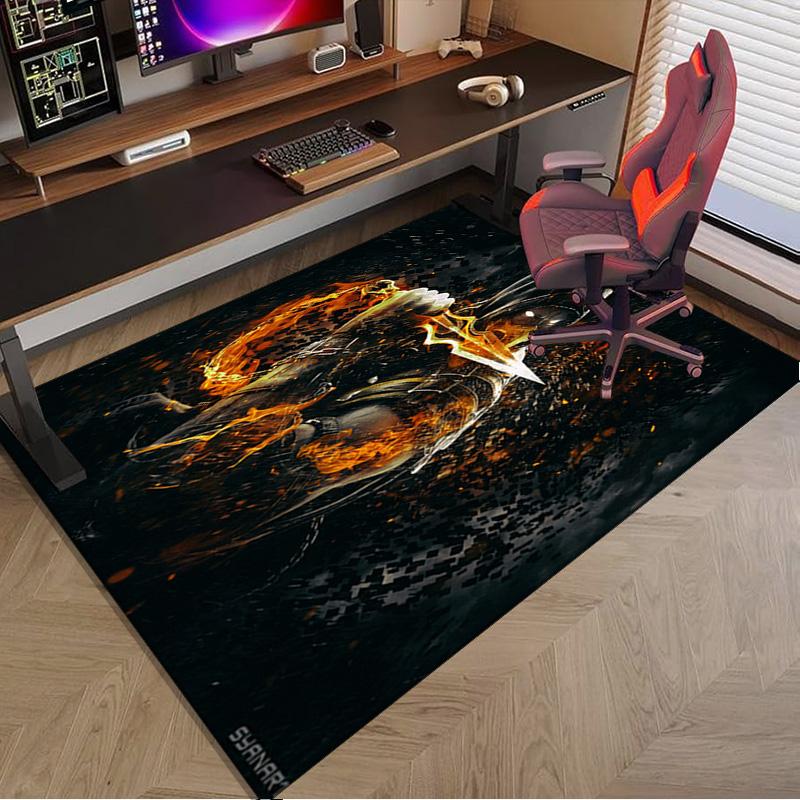 Kombat Dragon In Flames Carpet, Chair Rug,Rug for Office Bedroom living rooms, Doormat decor Fan Gift Christmas Gift