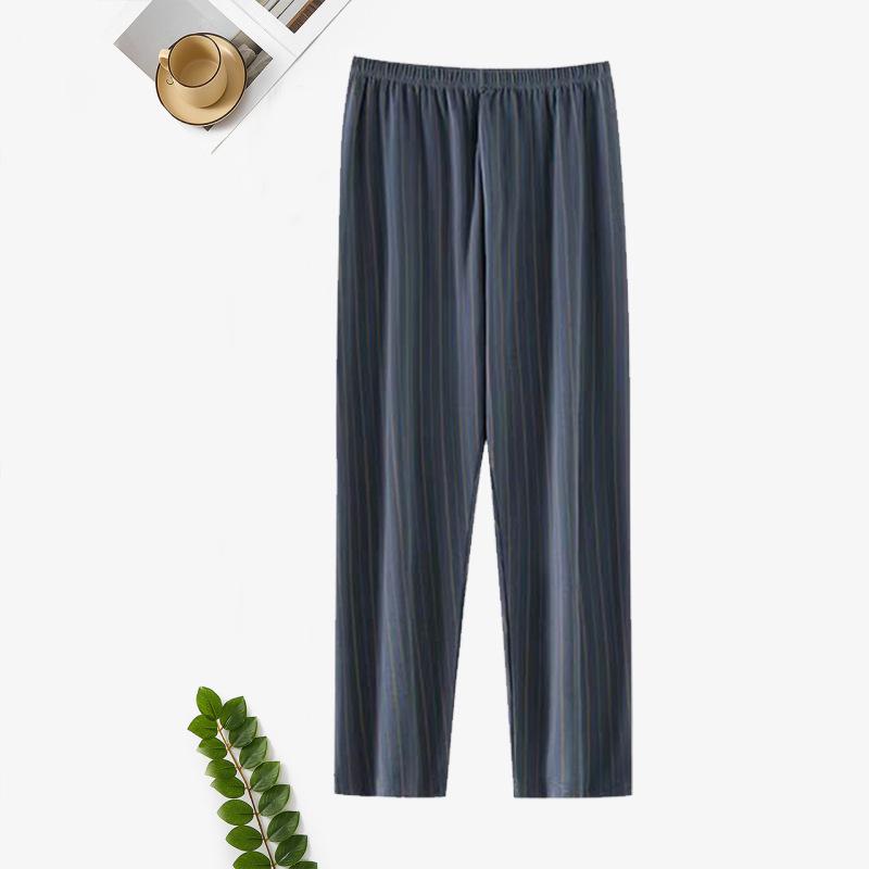 Мужские хлопковые пижамные штаны с двойными карманами 2024 года — легкие, повседневные, весна/осень