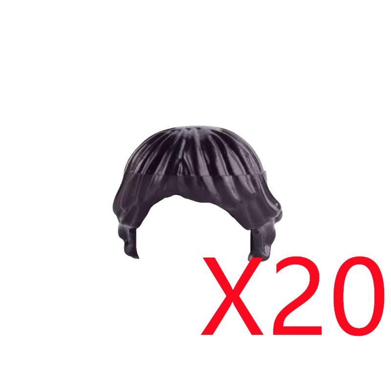 MOC Городские строительные блоки Части тела фигурок Креативные аксессуары Длинные волосы Коричневые Черные Золотые Мини-кирпичики Совместимая игрушка Подарок k030