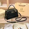 Shiling 2025 Black Diamond Pattern Leather Women's Handbag & Crossbody Bag