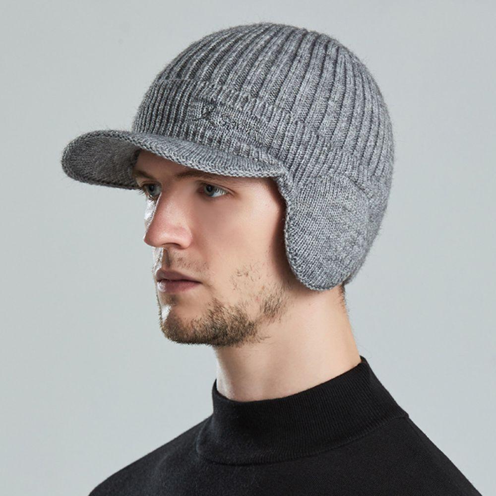 Добавить пуховую вязаную шапку ветрозащитную теплую бейсболку для защиты ушей для езды на открытом воздухе