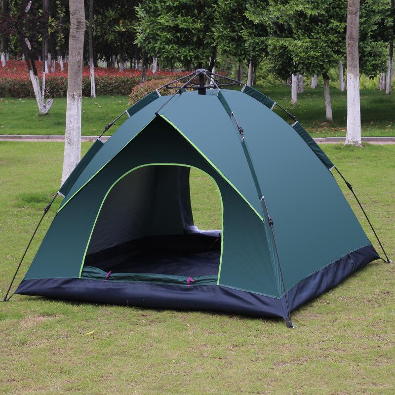 3-4 People Automatic Fast Open Fake Double Tent Camping Sun Protection Tent