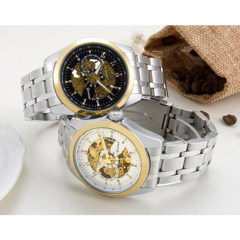 Мужские механические часы GUCAMEL, модные деловые механические часы, полые часы