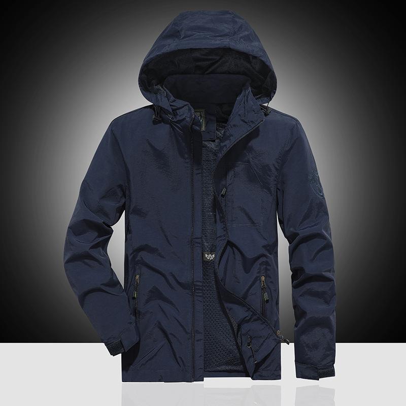 Куртка Мужская куртка Весенняя и осенняя куртка Повседневная большого размера Быстросохнущая одежда Мужская куртка Ветровка