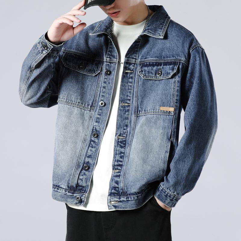 Джинсовая куртка, новая брендовая мужская весенне-осенняя распродажа, лучшая уличная трендовая мужская модная джинсовая куртка