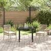 VidaXL Ensemble de Salle à Manger de Jardin de 3 Pièces avec Coussins Beige Rattan Synthétique 3380827
