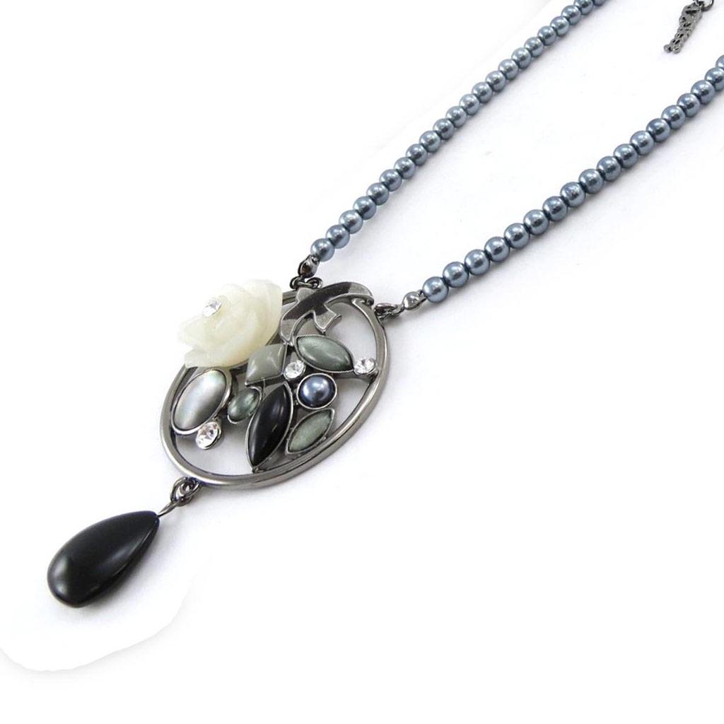 Les Trésors De Lily [J2799] - Дизайнерское колье «Liberty» серо-черный