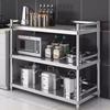Adjustable 3-Tier Stainless Steel Kitchen Storage Shelf