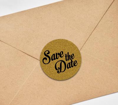 Darling Souvenir Round Glitter Background Save The Date Stickers 1,6-дюймовые конверты Seals-45