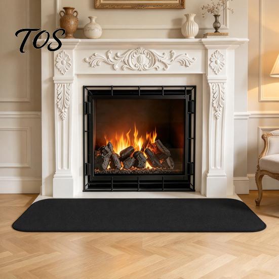 Flame Resistant Hearth Rug Fireproof Fireplace Mat, Three Layer for Wood Heat Home Stove, Floor Mat Indoor Stove Spark Guard