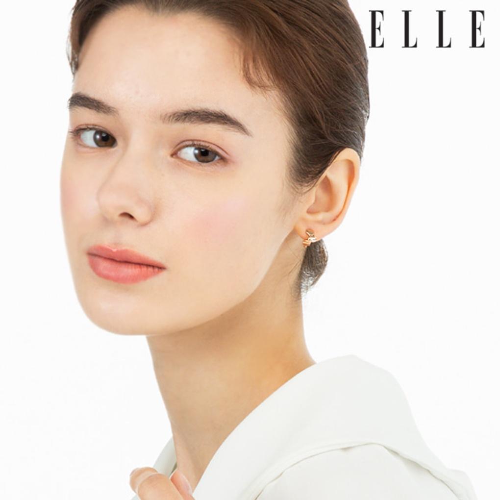 Серьги-пусеты из 18-каратного золота в виде тройного шестиугольника EL18EE037