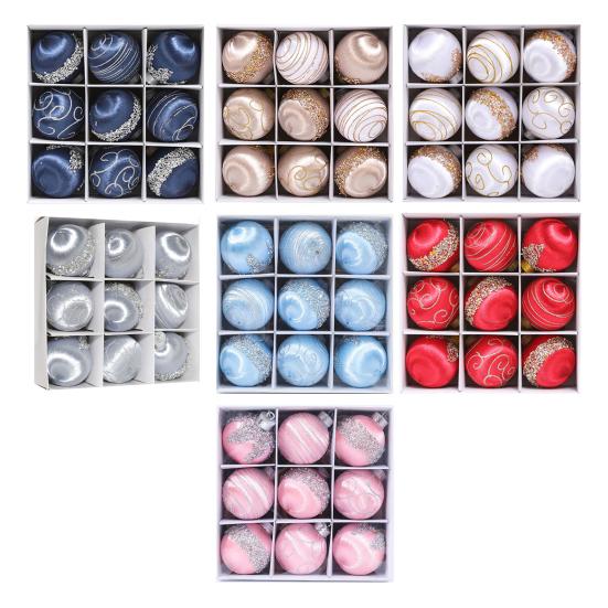 9 шт. 3,15 дюйма Рождественские шары Украшения Блеск Блестки Рождественские Подвески