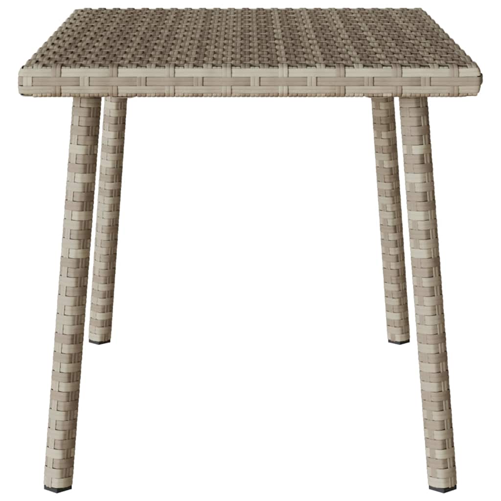 Garden Coffee Table Rectangular Light Grey 60 x 40 x 37 cm Poly Rattan