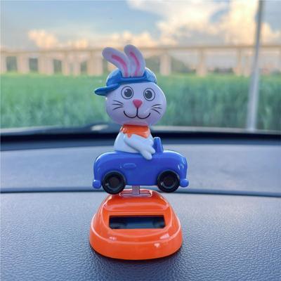 Танцующие игрушки на солнечной батарее Зайчик Трясущаяся кукла Игрушка Украшение Кролик Танцующий от солнца Качающаяся голова для автомобиля Офисного стола Вечеринки