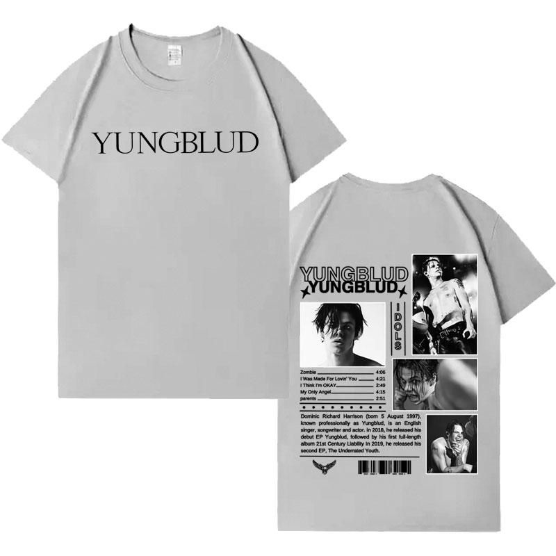 Singer Yungblud Album Print Tshrits Mens Casual Loose Pure Cotton High Quality T Shrit Aesthetic Crewneck Oversized Cozy Tshrit