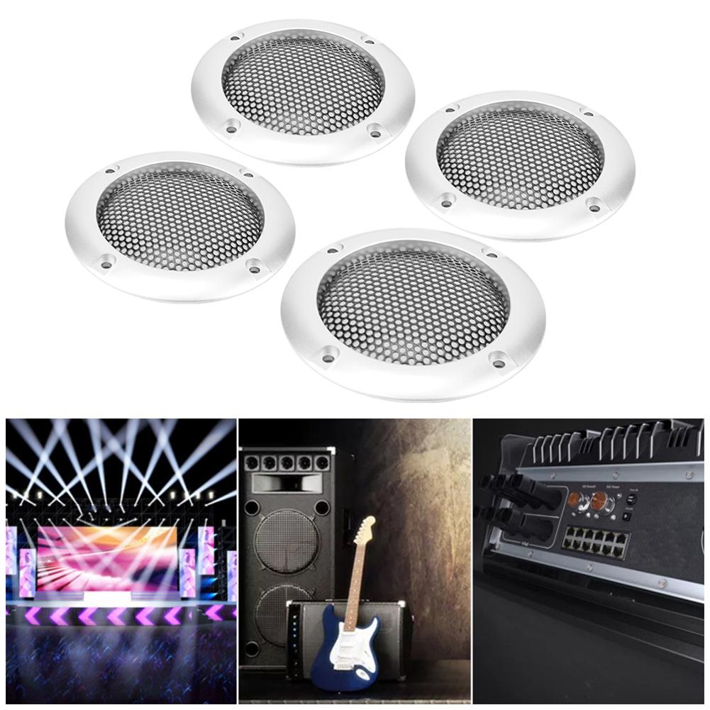 4шт 2-дюймовая защитная декоративная решетка для динамика (Серебряный)