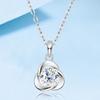 New Sparking 1CT Excellent Cut S925 Sterling Silver Moissanite Necklace for Women Clover Chain Diamond GRA Charm Jewelry