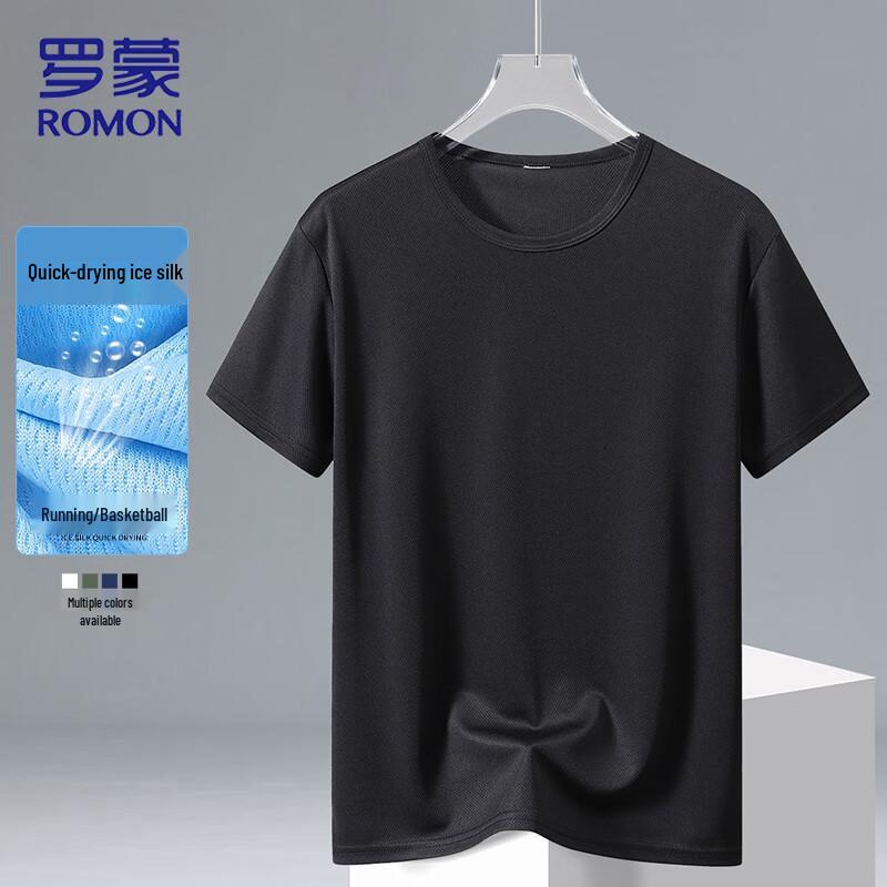ROMON Men's Ice Silk Quick-Dry Short Sleeve T-Shirt