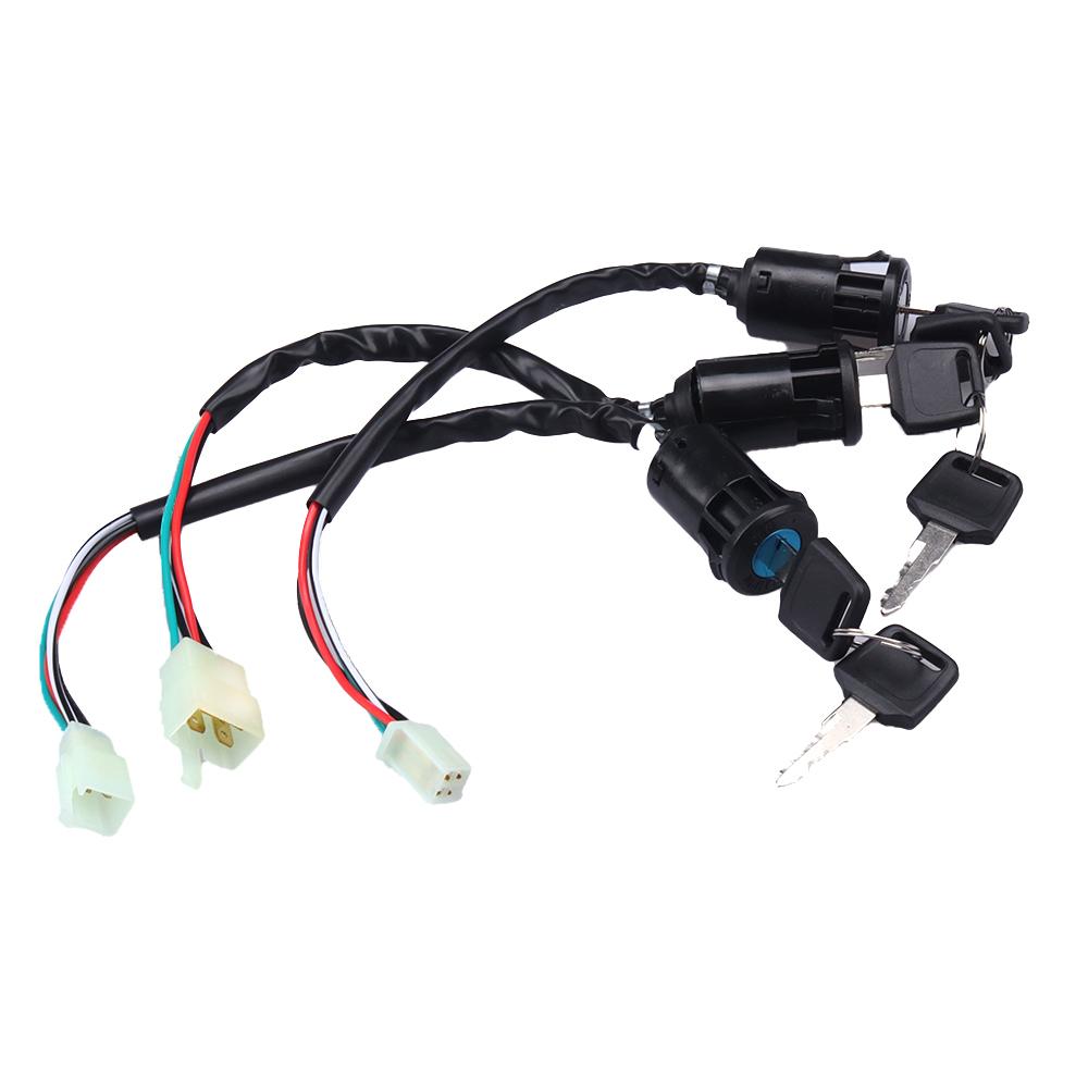 2 Wires/4 Wires Ignition Switch with 2 Keys On-Off Lock For Electrical Scooter ATV Motorcycle Motorbike ATV Quad Dirt Bike Parts