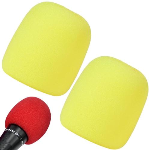 AllBright Microphone Covers, Microphone Sponge, Noise and Splash Protection, Set of 10 (Yellow)