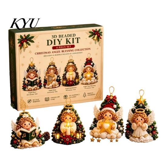 Parent Child Interactive Activity 3D Beaded DIY Kit, Lifelike Christmas Animal Beading Craft Set, Set for Kids Handmade Easy Embroidery Kit And Adults