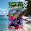 Мультяшное полотенце T-teen T-titans для сушки тела, банное полотенце, подходит для плавания, кемпинга, йоги, пляжа, активного отдыха