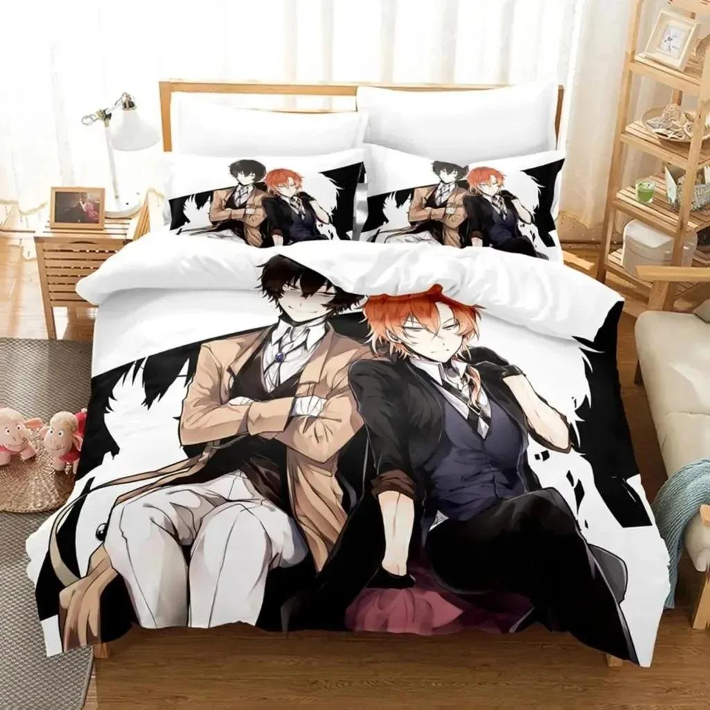 3D-принт аниме Bungo Stray Dogs Комплект постельного белья Double Twin King Пододеяльник Одеяло Наволочка Для Мальчиков Девочек Взрослых Спальня