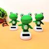 Solar Powered Shaking Head Ornament Dashboard Decoration Cartoon Animal Frog Window Car Dashboard Decor