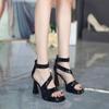 Women's Sandals Patent Leather Platform Sandals Summer Fashion High Heels Ladies Sandal Sexy Wedding Party Shoes for Women