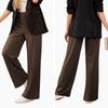 Женские брюки-палаццо, эластичные, с высокой посадкой, рабочие брюки, деловые повседневные брюки с карманами