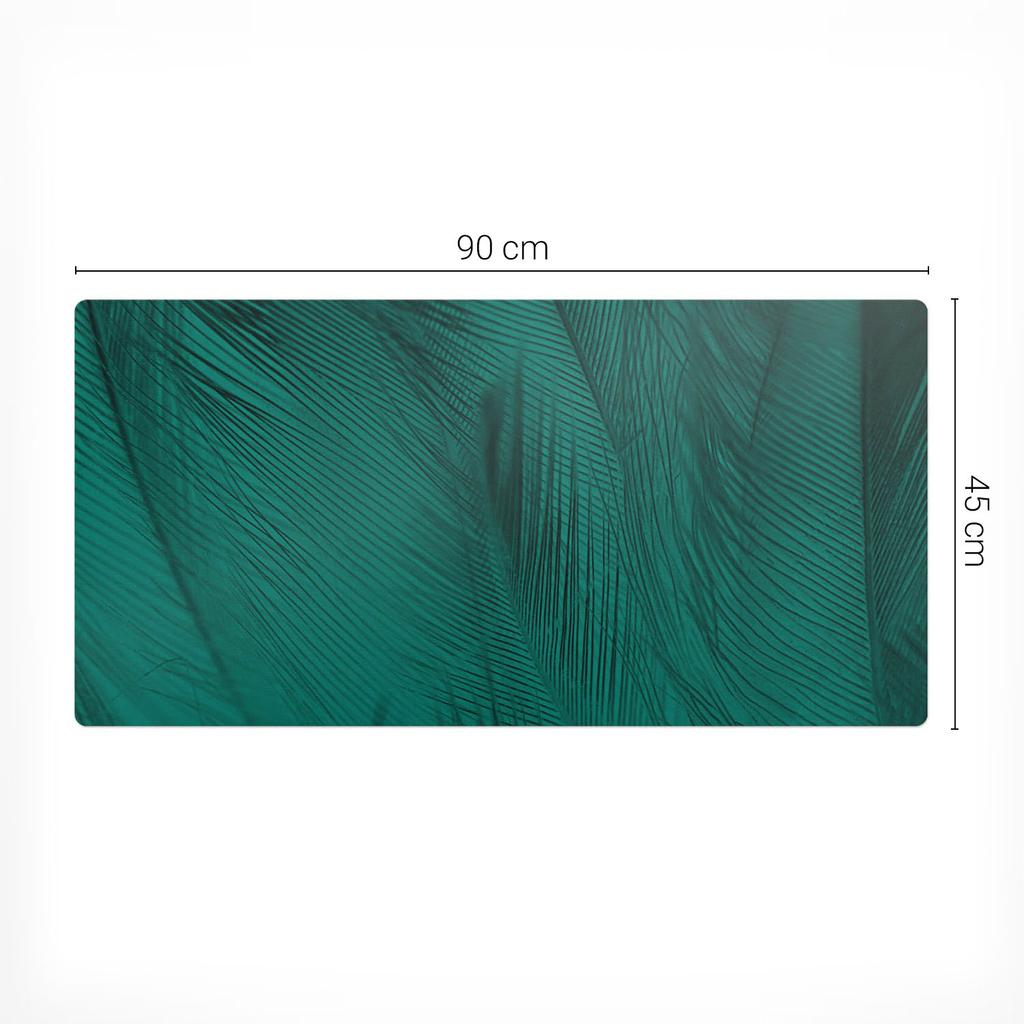 Modern Desk Mat for Remote Work Feathers in Shades 90x45 cm