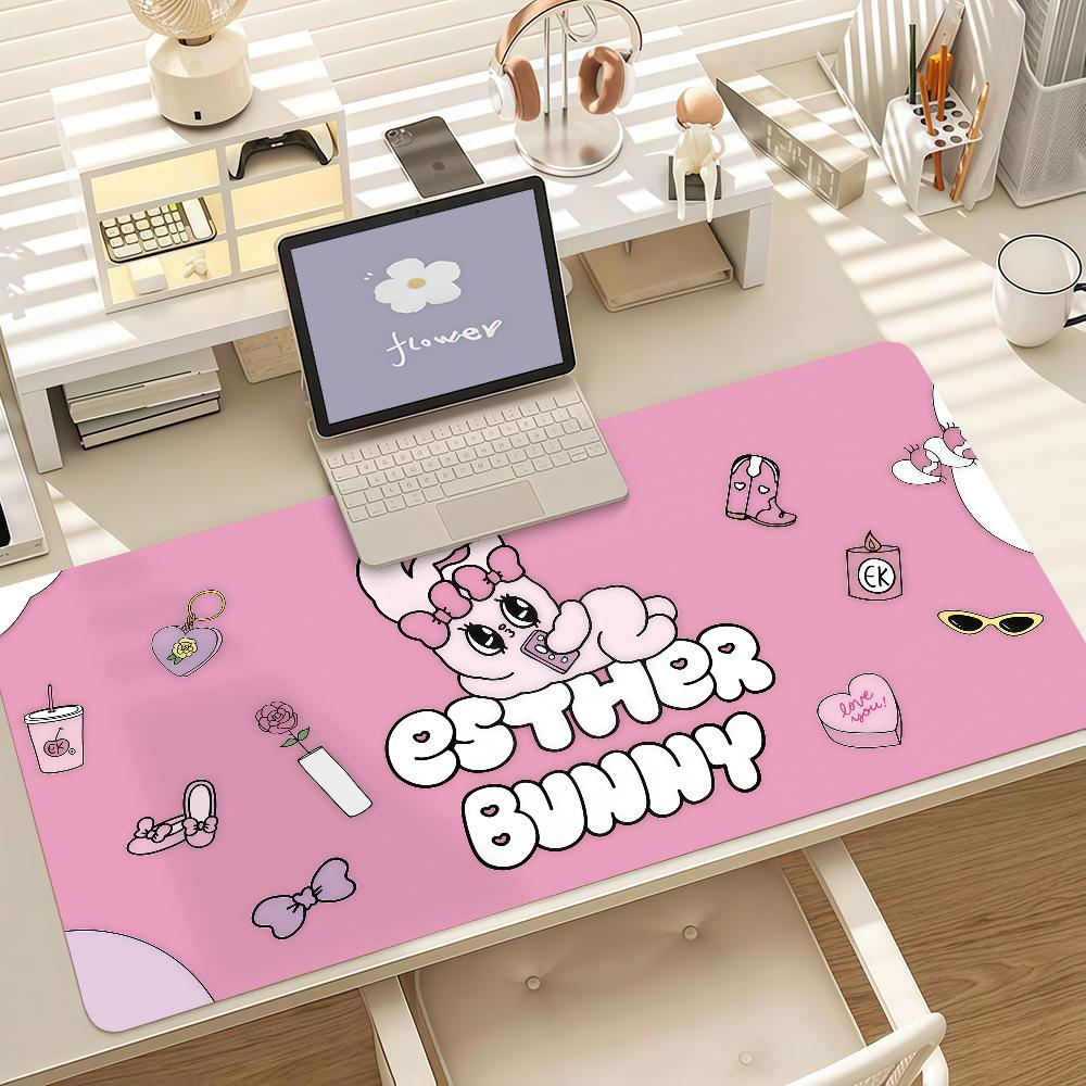 Cartoon Cute Eesther Bunny Mouse Pad Anti Slip Rubber Edge Locked Thickened Laptop Gaming Desk Mat