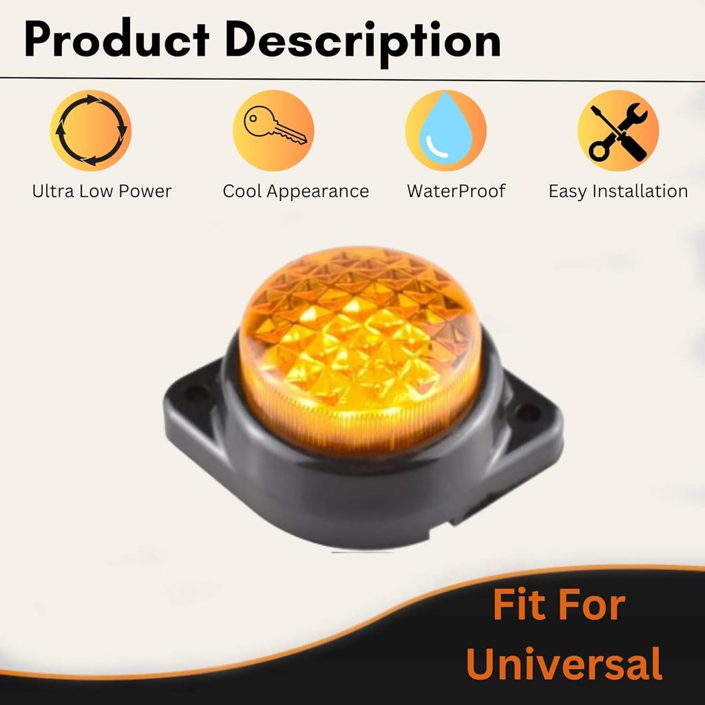 APSMOTIV 6 шт. Светодиодные габаритные огни для прицепа 12 В, янтарные светодиоды для полуприцепов Freightliner, грузовые, габаритные огни, универсальная посадка