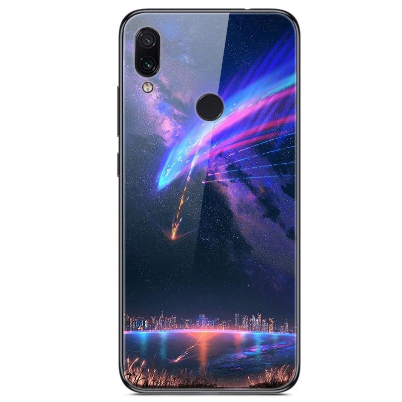 For Xiaomi Redmi Note 7 Case Tempered Glass Hard Back Cover For Xiomi Redmi Note7 Phone Cases Soft Bumper On Redmi 7 7A Redmi7