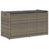VidaXL Outdoor Storage Bench Cushion Grey 100 Cm Wicker, Garden Storage Bench, Storage Bench 4104062