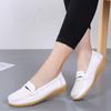 New Genuine Leather Shoes Woman Slip On Women Flats Moccasins Women's Loafers Spring Autumn Mother Shoe Big Size G76