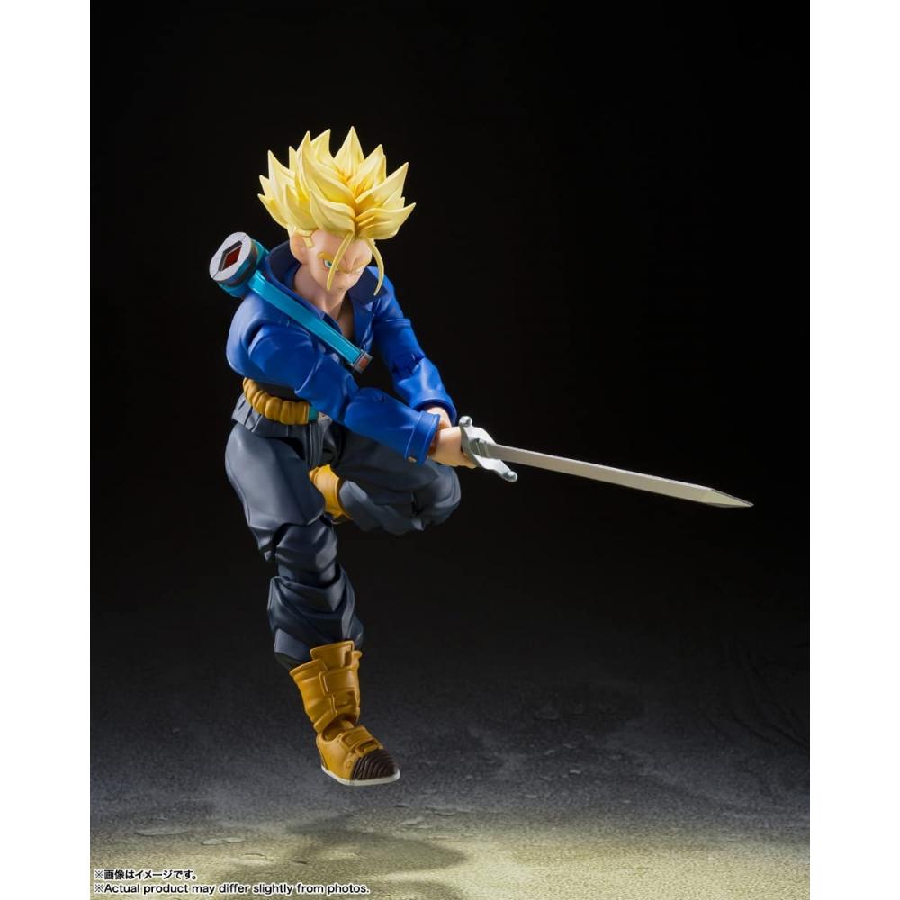 SHFiguarts Dragon Ball Z Super Saiyan Стволы — Мальчик из будущего — Приблизительно. Подвижная фигурка, окрашенная в ПВХ и АБС-пластик, 140 мм