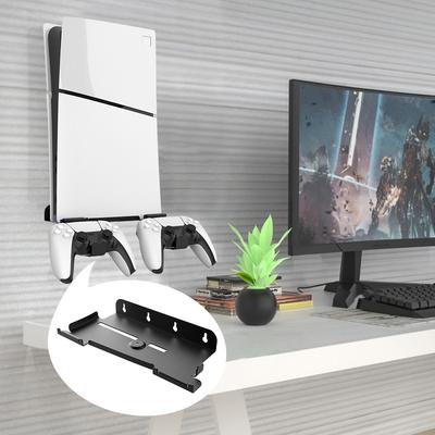 Настенный кронштейн для гарнитуры геймпада для Playstation 5 PS5 Slim, экономящий место на полке, устойчивый для гарнитуры/контроллера PS Slim