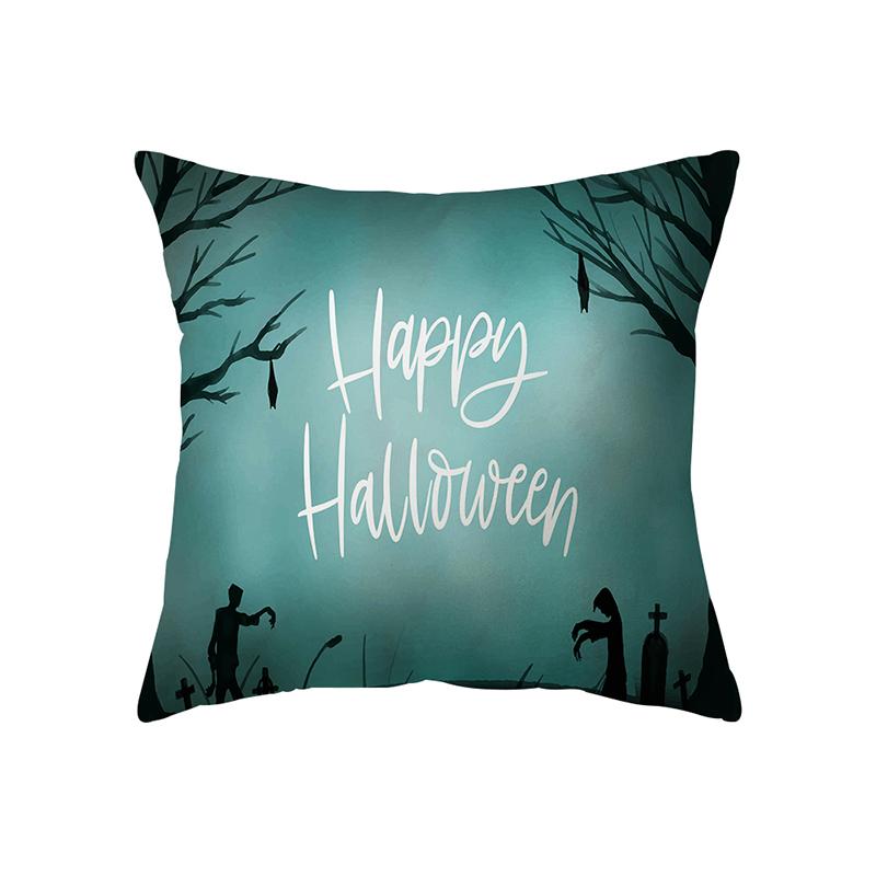 Horror Halloween Theme Pumpkin Print Pattern Cushion Cover Home Living Room Sofa Decoration Square Pillow Pillow Cover