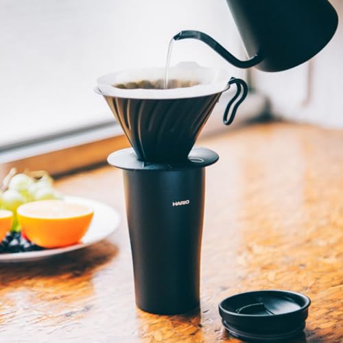Hario V60 Металлическая кофеварка для кофеварки на 1–4 чашки, матово-черная, VDMR-02-MB