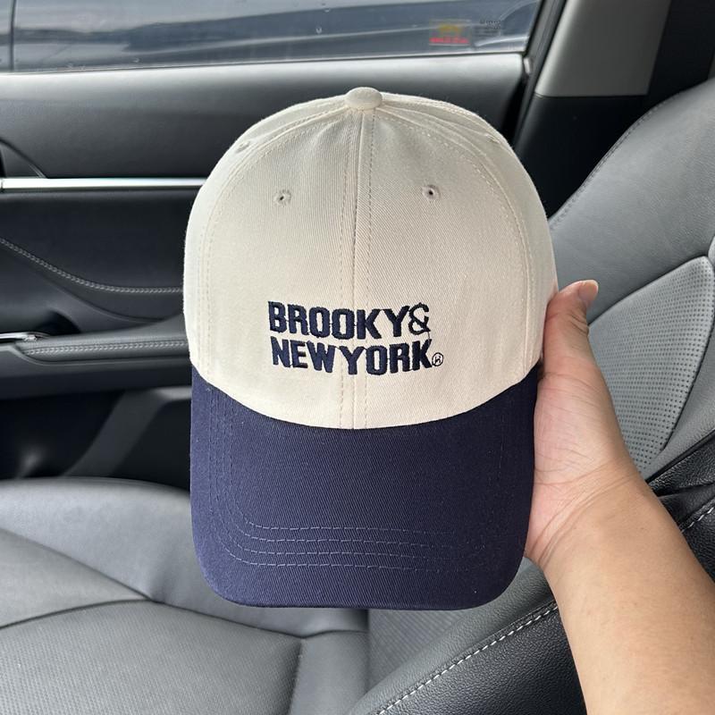 Color matching baseball cap women's spring and summer new face small big head circumference letter sunshade sun protection cap