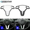 Black Carbon Car Chromed Steering Wheel Cover Outer Panel Trim Replacement For Benz C E GLK CLS Class W176 W204 W212 GLK204