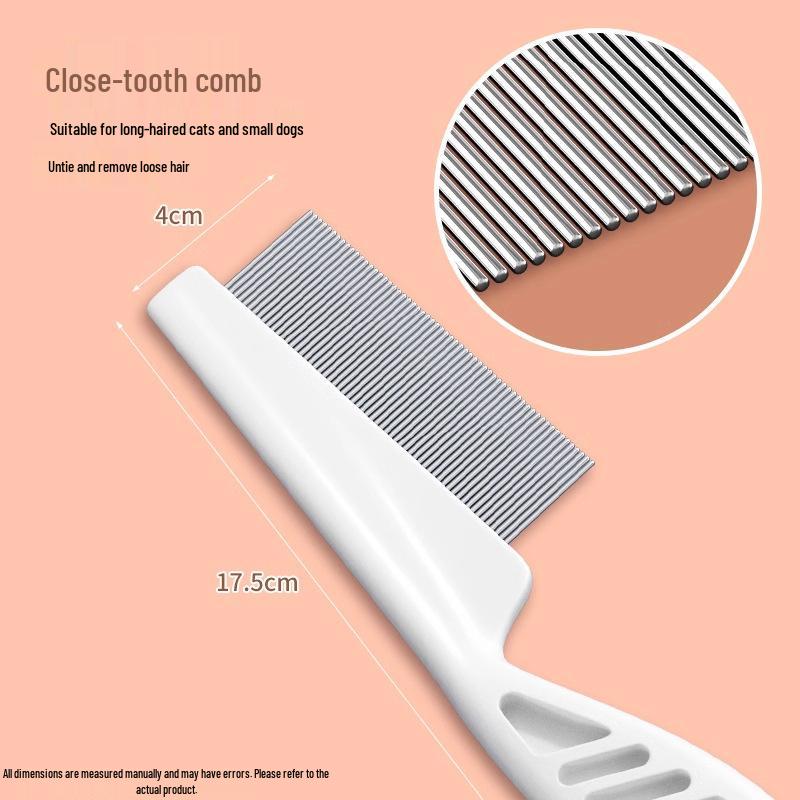 Cat and Dog Fine-Tooth Flea Comb - Steel Grooming Tool with Free Shipping
