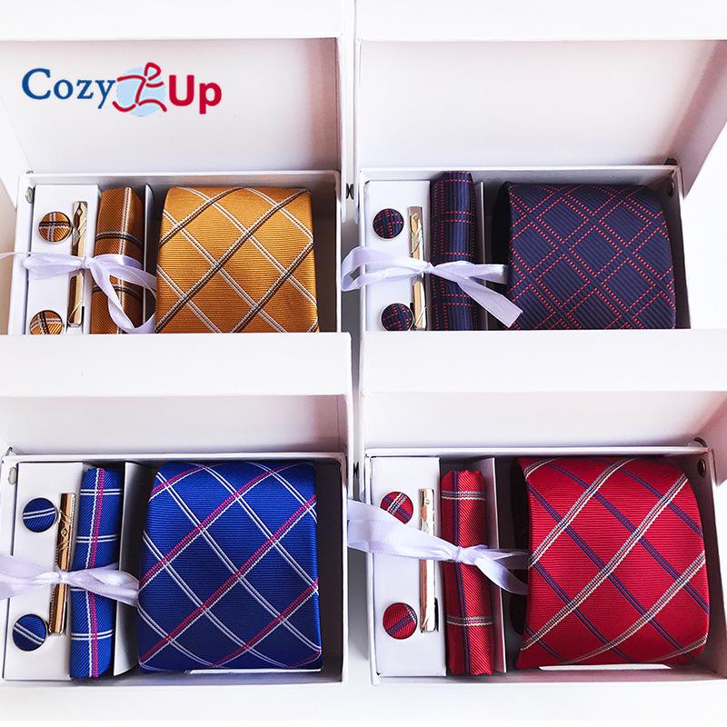 Cozy Up Набор из 6 предметов, мужские галстуки с узором пейсли, включая галстук, квадратный шарф, манжеты, зажим для галстука, подарочная коробка