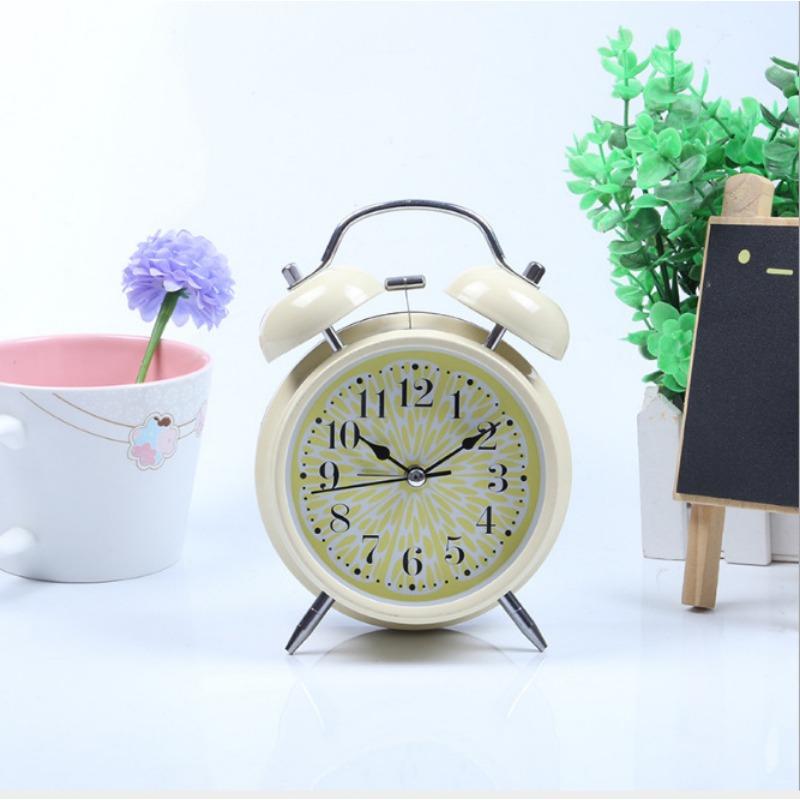4-inch Metal Children's Gifts Student Watch Night Lights Place Desktop Bells Summer Lemon Noodles Dial