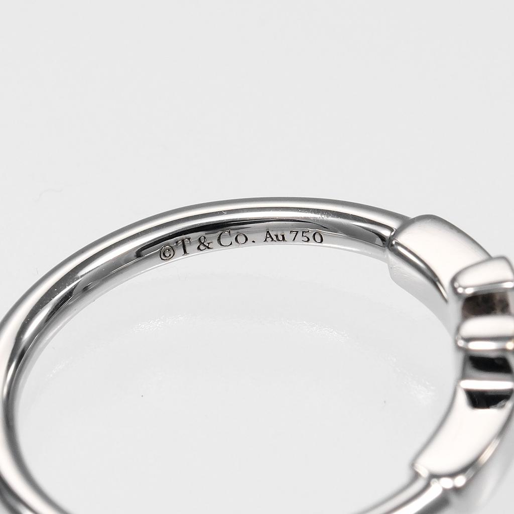 TIFFANY&Co. T wire Ring K18 white gold #5.8(US Size) 3.47g Women Used