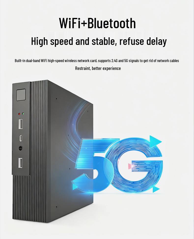 Мини-ПК Хост: Компактный HTPC для домашнего офиса и игр, портативный микрокомпьютер для малых промышленных применений